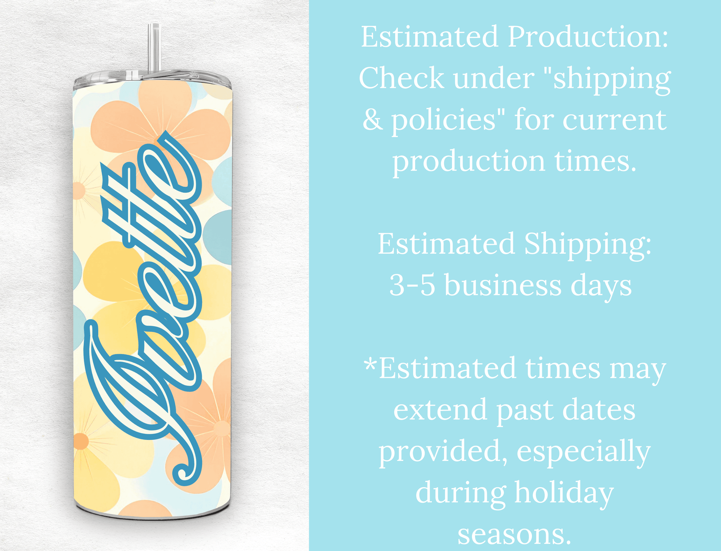 Personalized Floral 20oz Tumbler β Custom Name