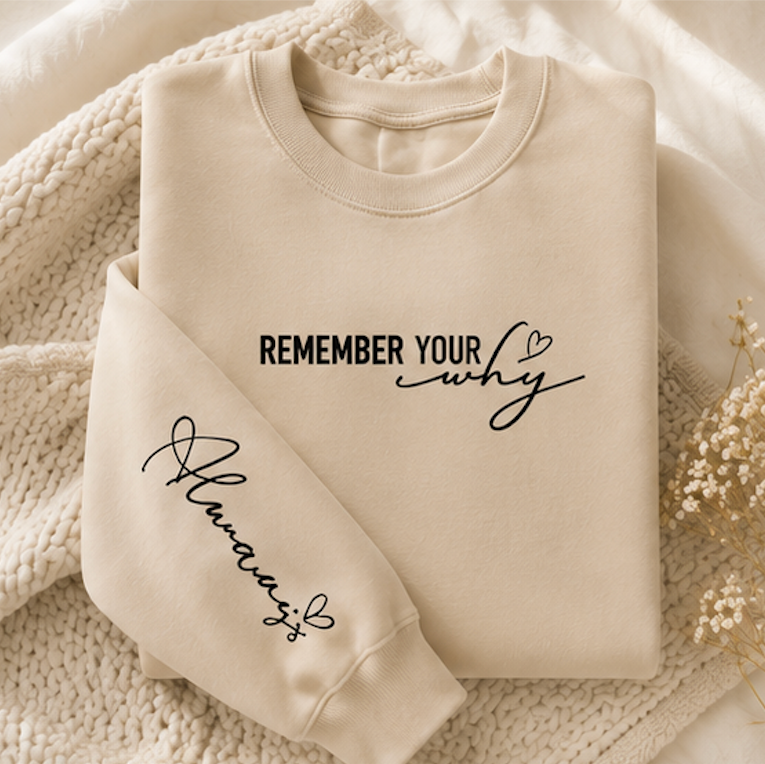 Crewneck Sweatshirt — "Remember Your Why" Motivational Pullover