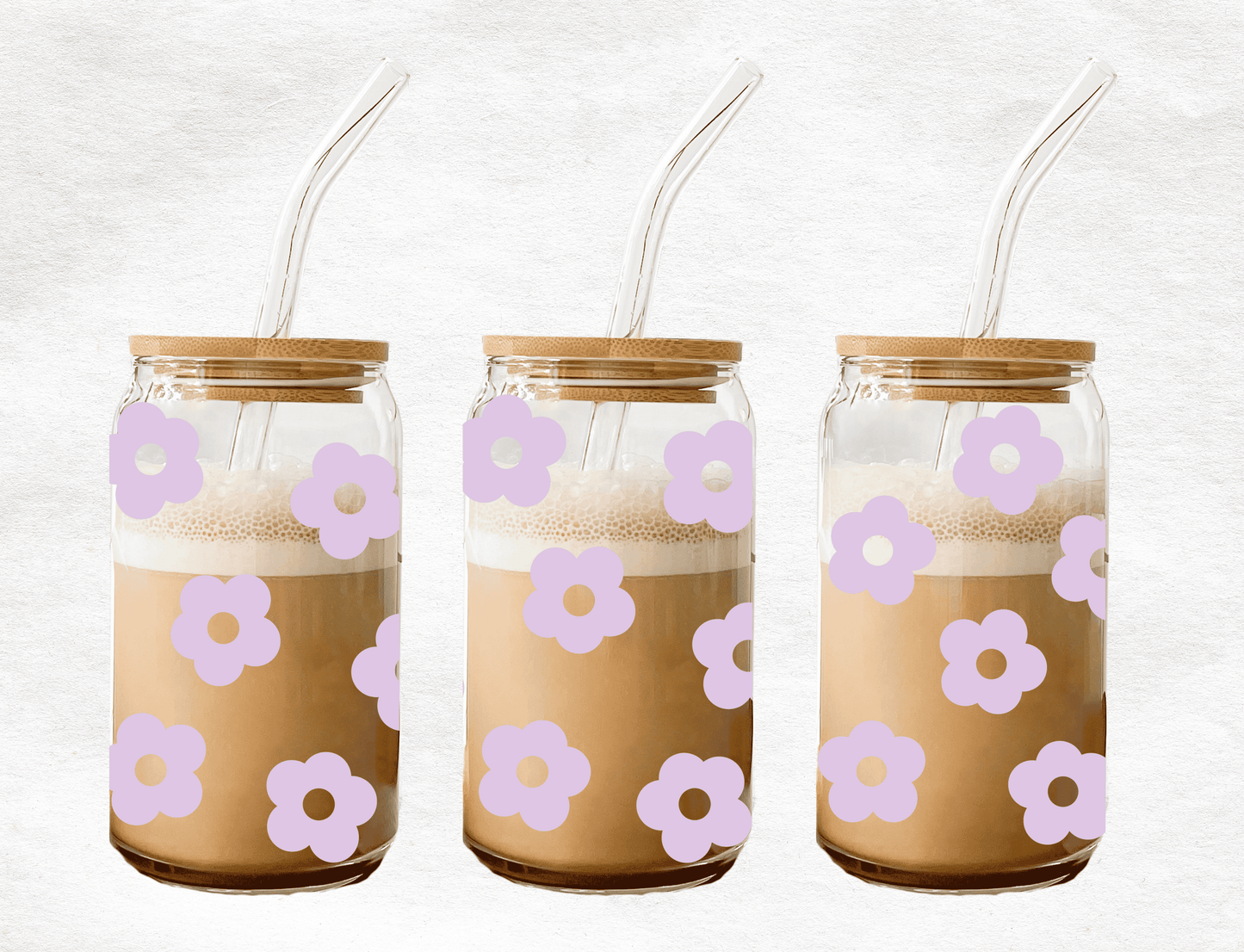 Purple Flowers-Glass Cup