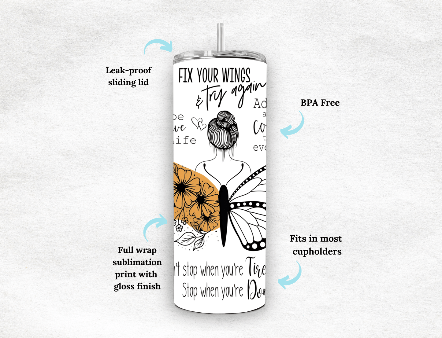 Always Be Positive - Tumbler - MK CREATIONS