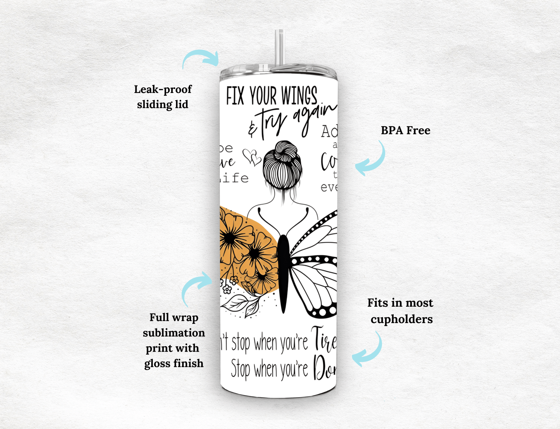 Always Be Positive - Tumbler - MK CREATIONS