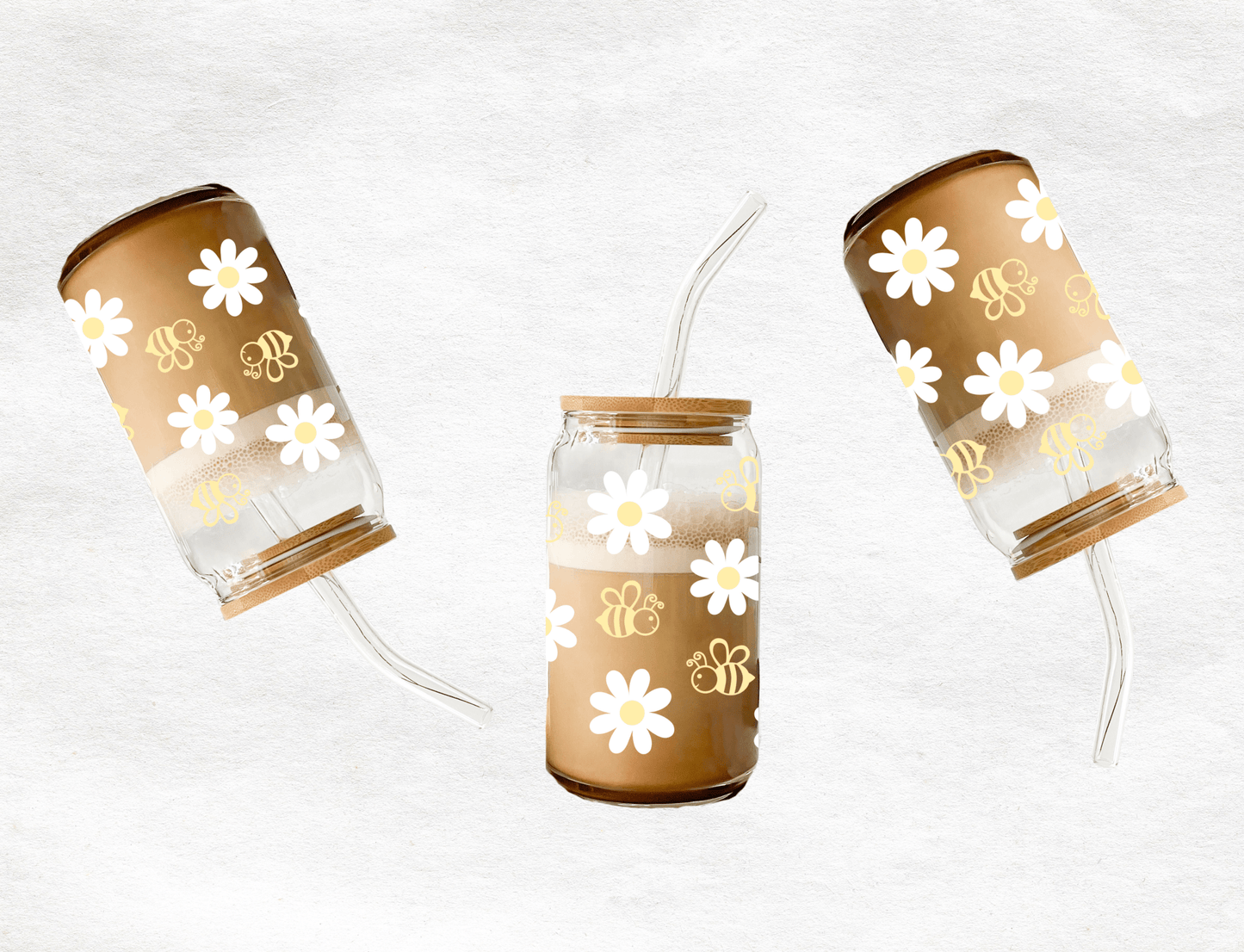 Bee & Daisy - Glass Cup - MK CREATIONS