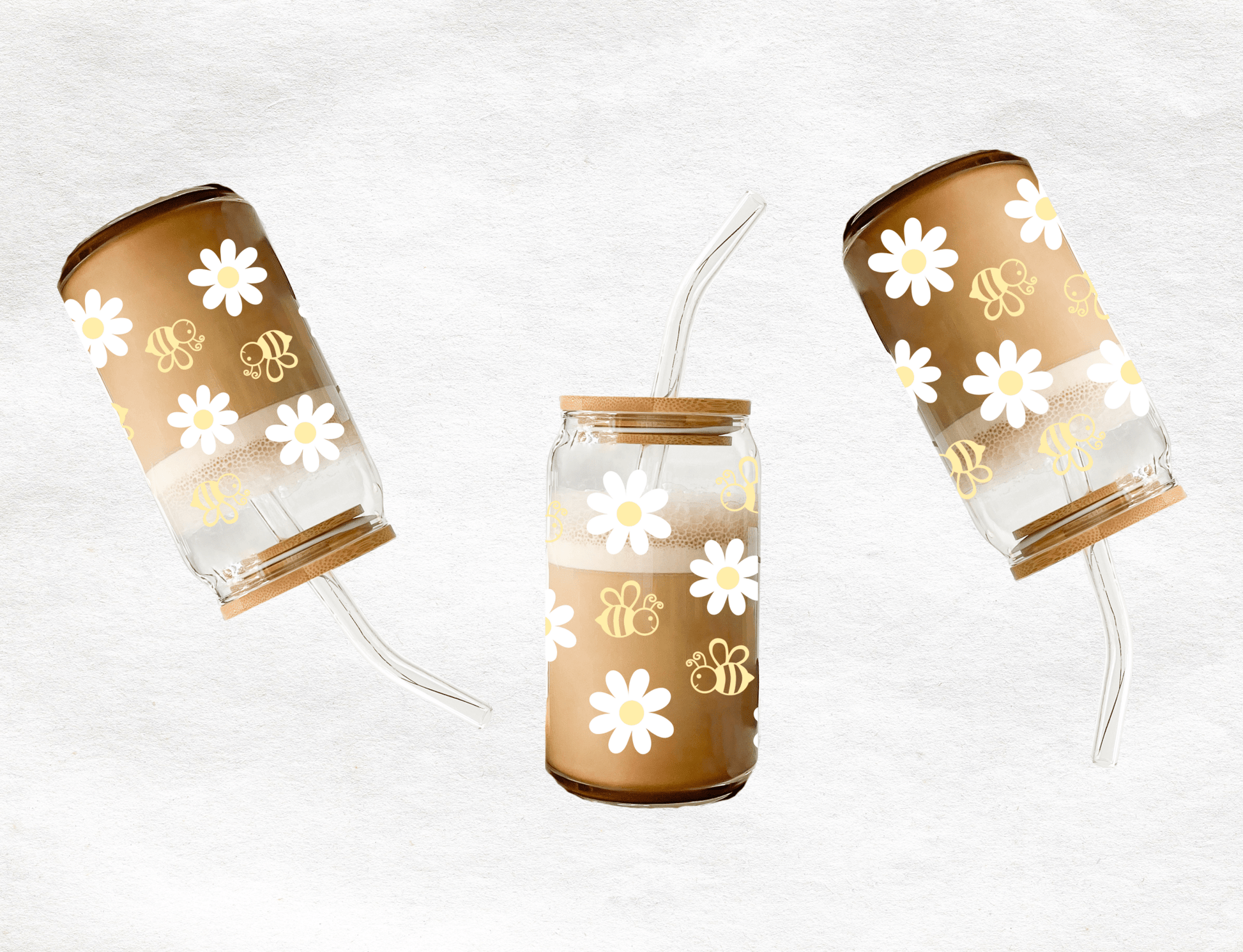 Bee & Daisy - Glass Cup - MK CREATIONS