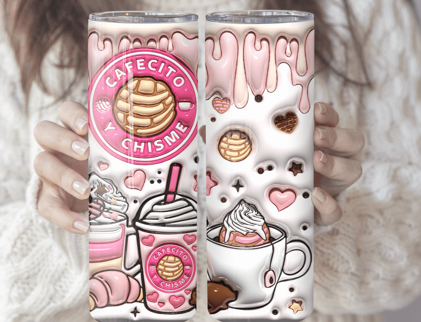 Cafecito y Chisme - Tumbler - MK CREATIONS