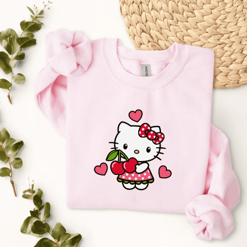 Cherries Kitty - Sweatshirt - MK CREATIONS