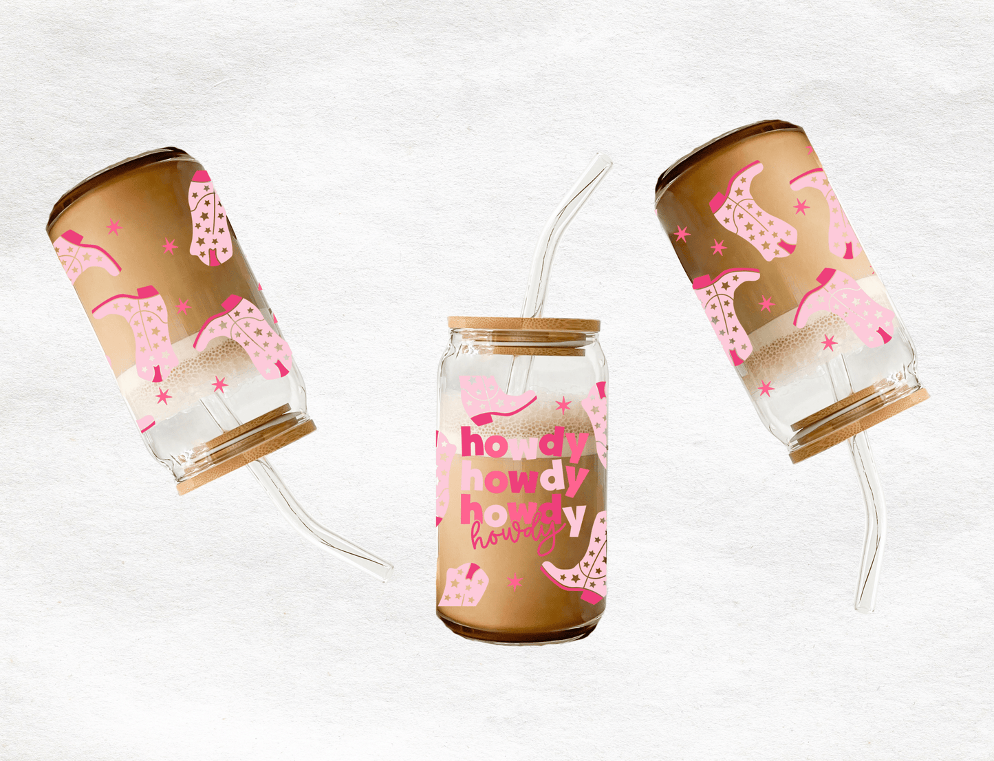 Cow Girl Boots - Glass Cup - MK CREATIONS