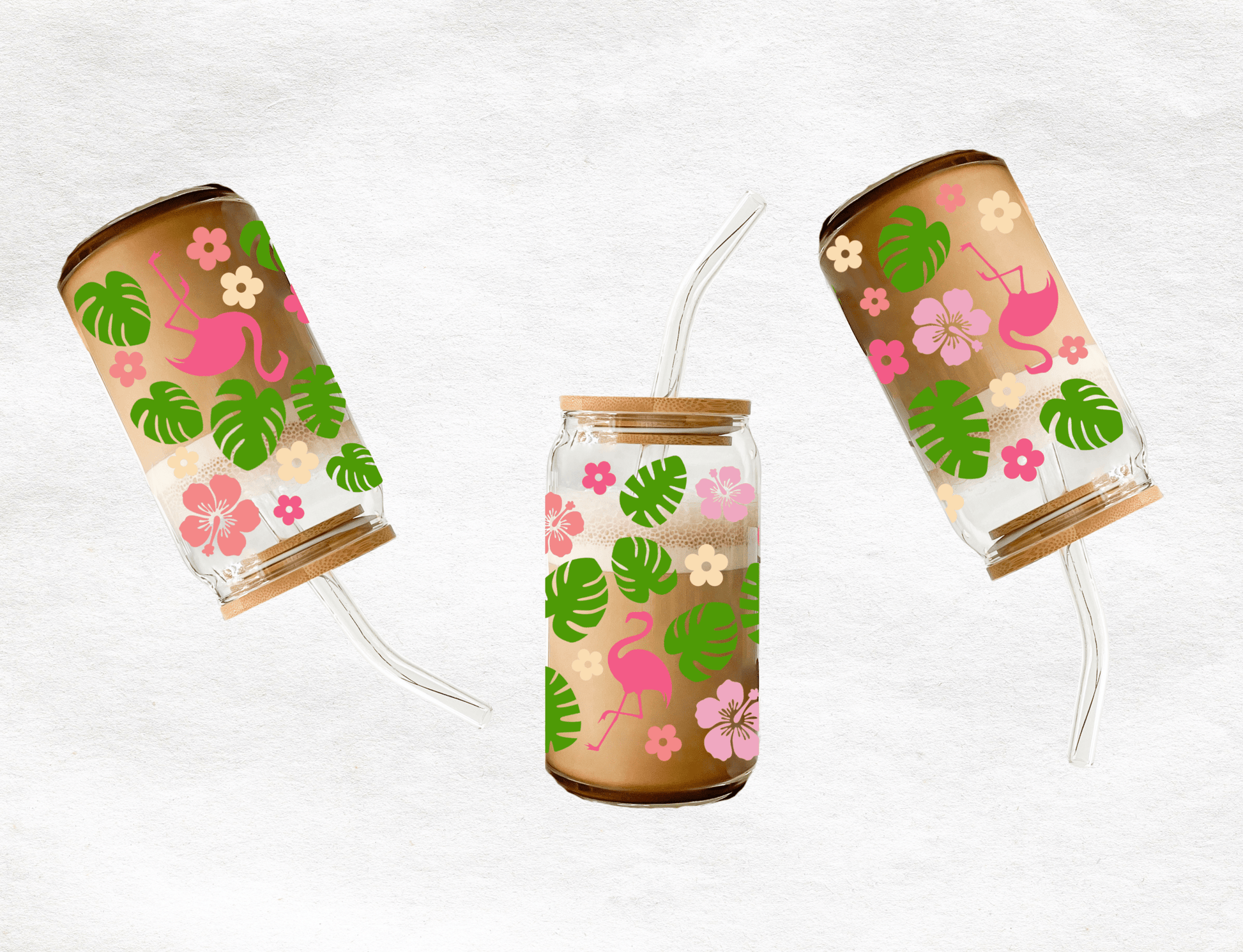 Flamingos - Glass Cup - MK CREATIONS