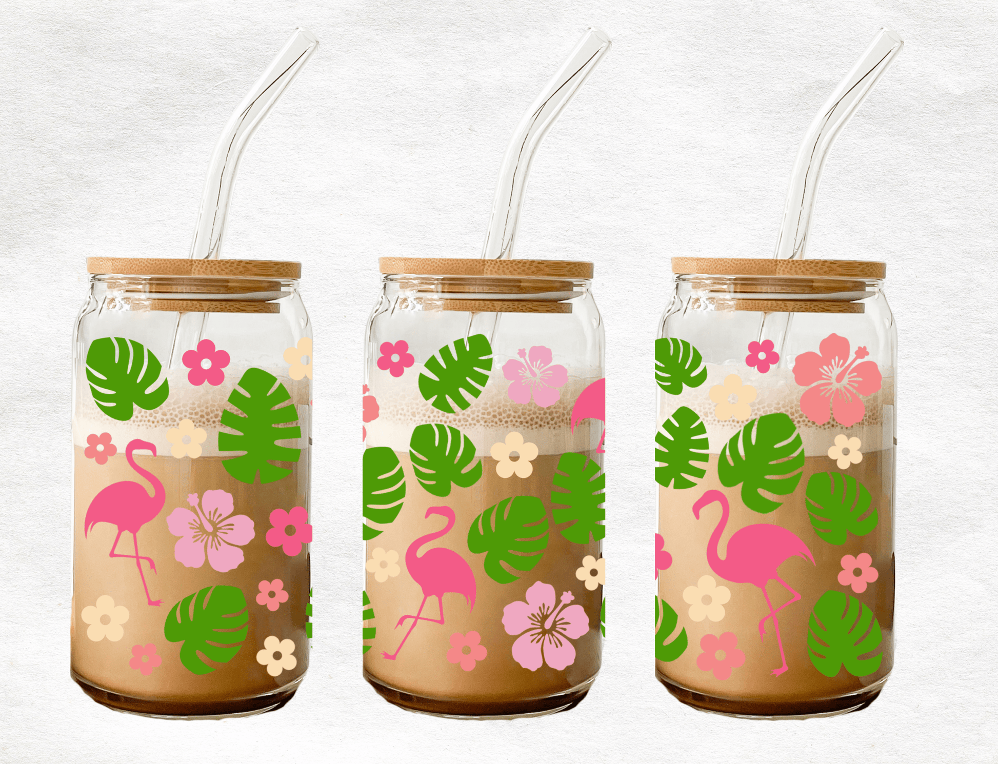 Flamingos - Glass Cup - MK CREATIONS