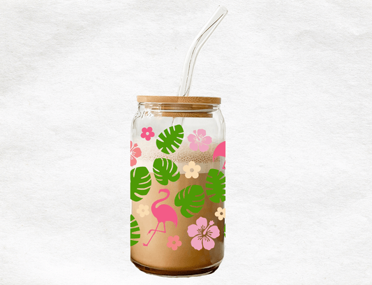 Flamingos - Glass Cup - MK CREATIONS
