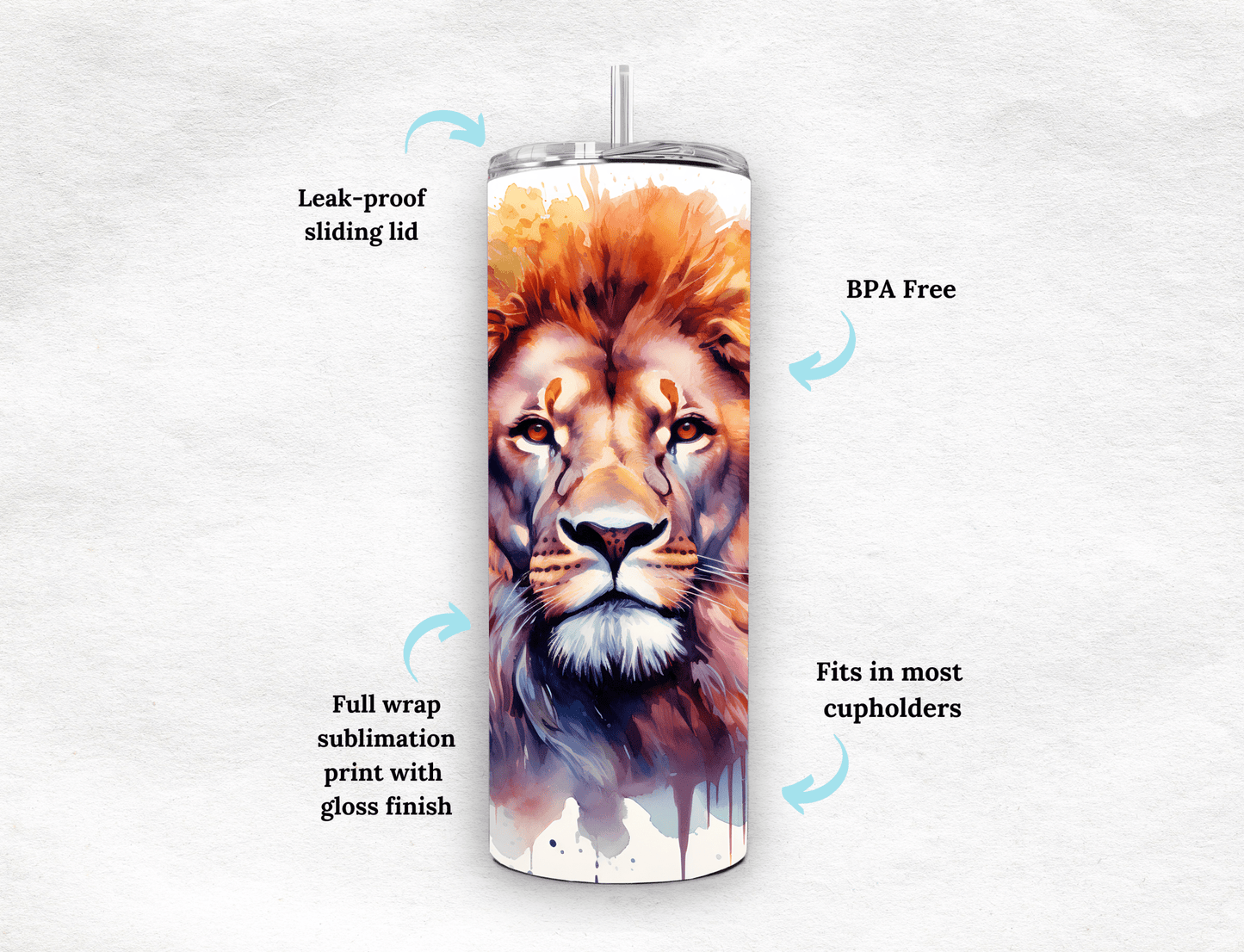 Lion - Tumbler - MK CREATIONS