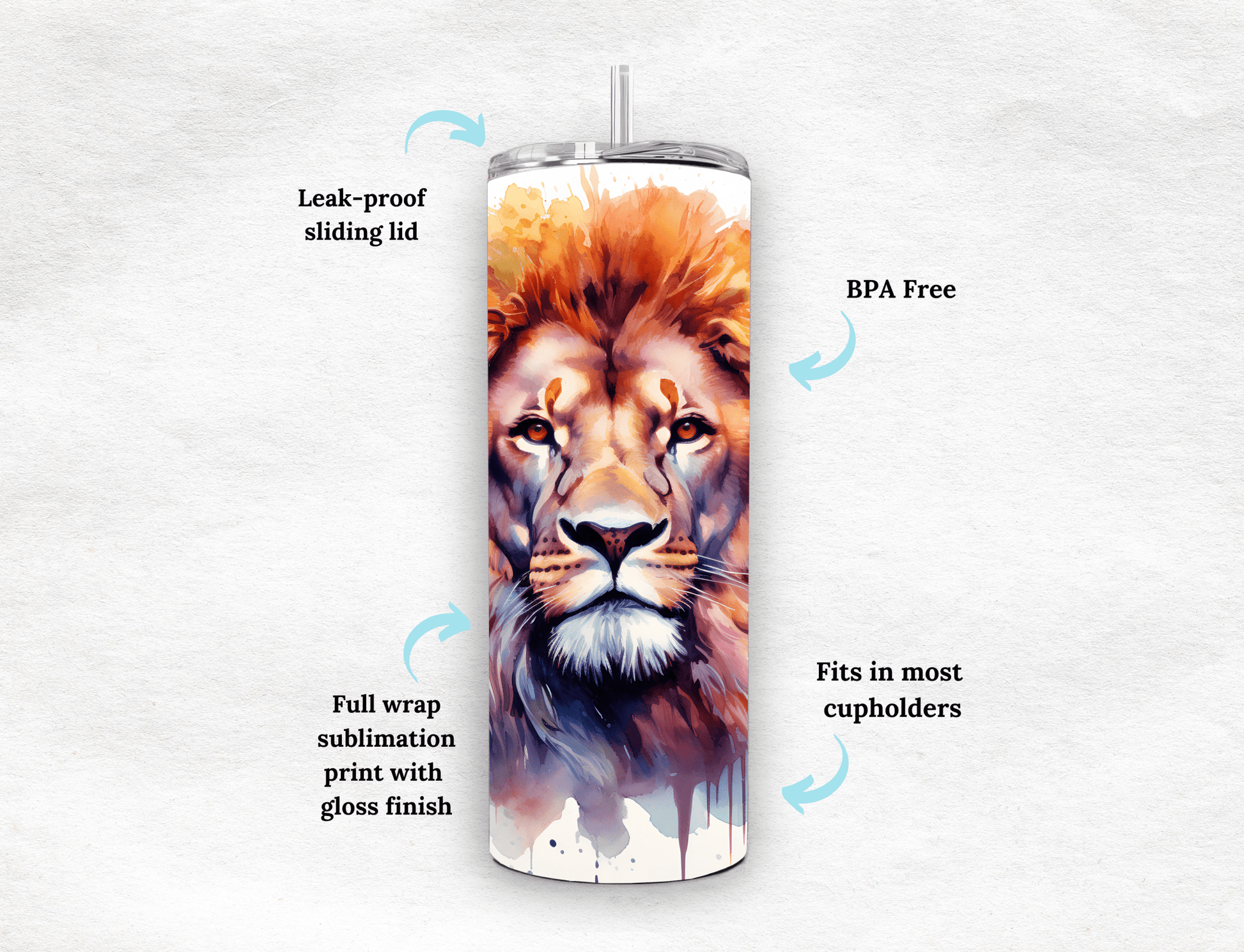 Lion - Tumbler - MK CREATIONS