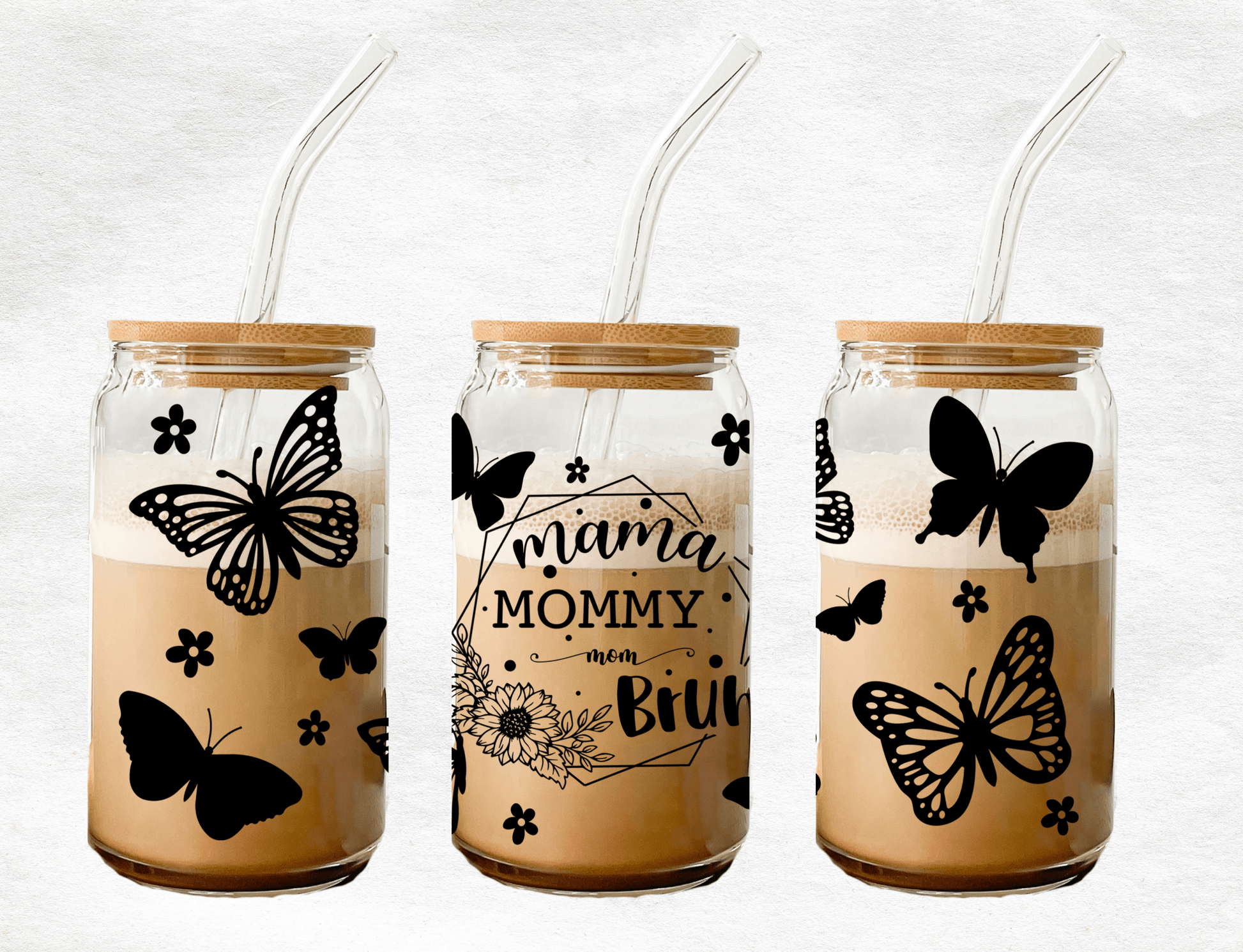 Mama Mommy Mom Bruh - Glass Cup - MK CREATIONS