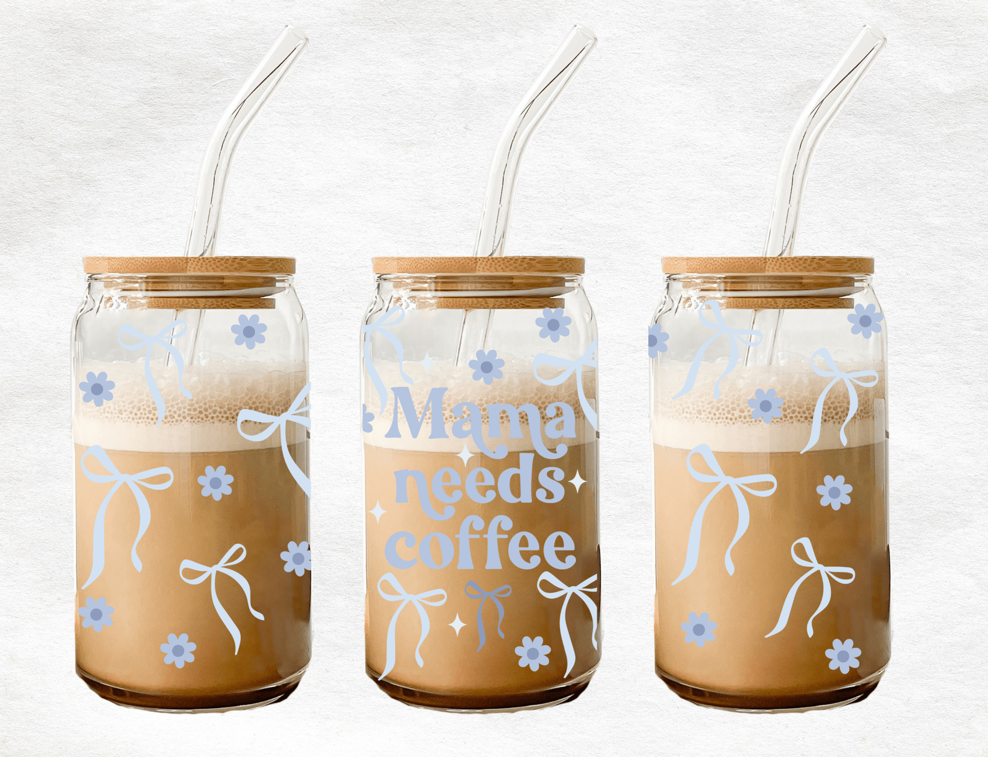 Mama Needs Coffee - Glass Cup - MK CREATIONS