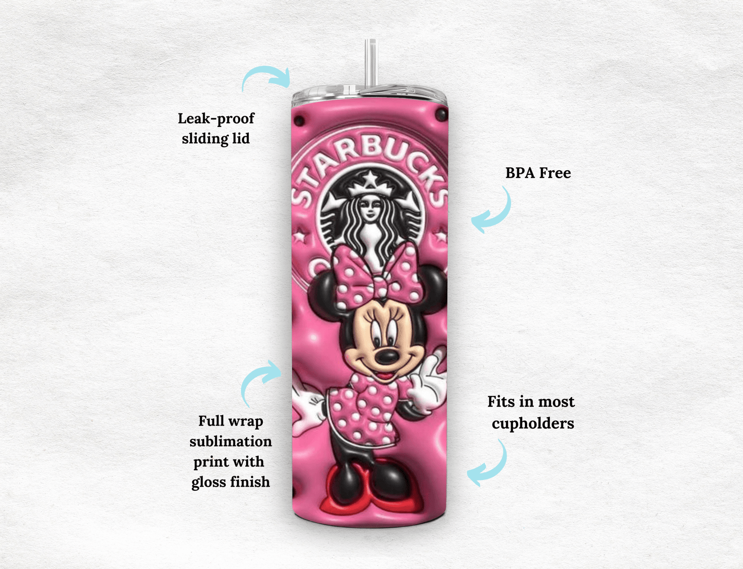 Minnie Mouse - Tumbler - MK CREATIONS