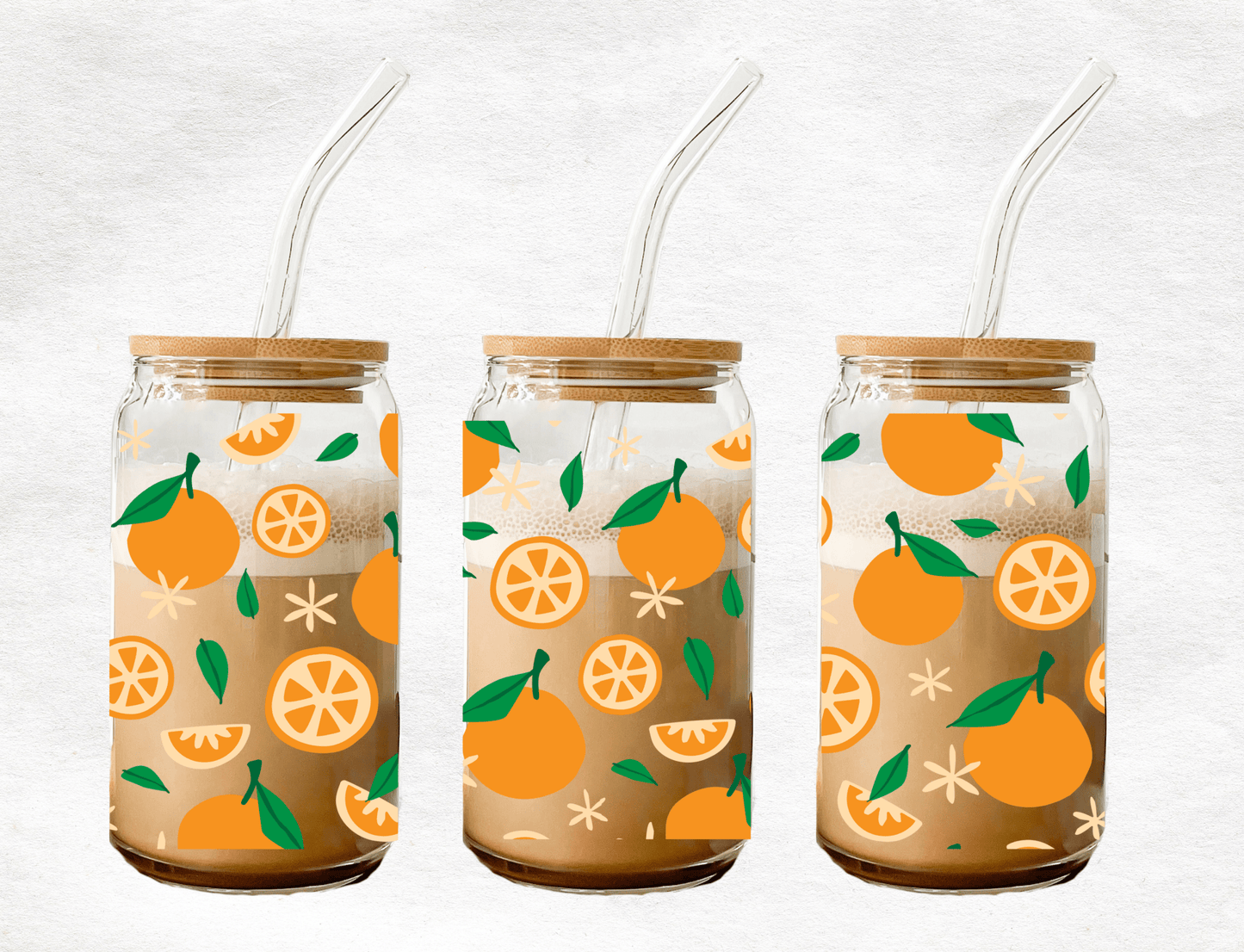 Orange - Glass Cup - MK CREATIONS