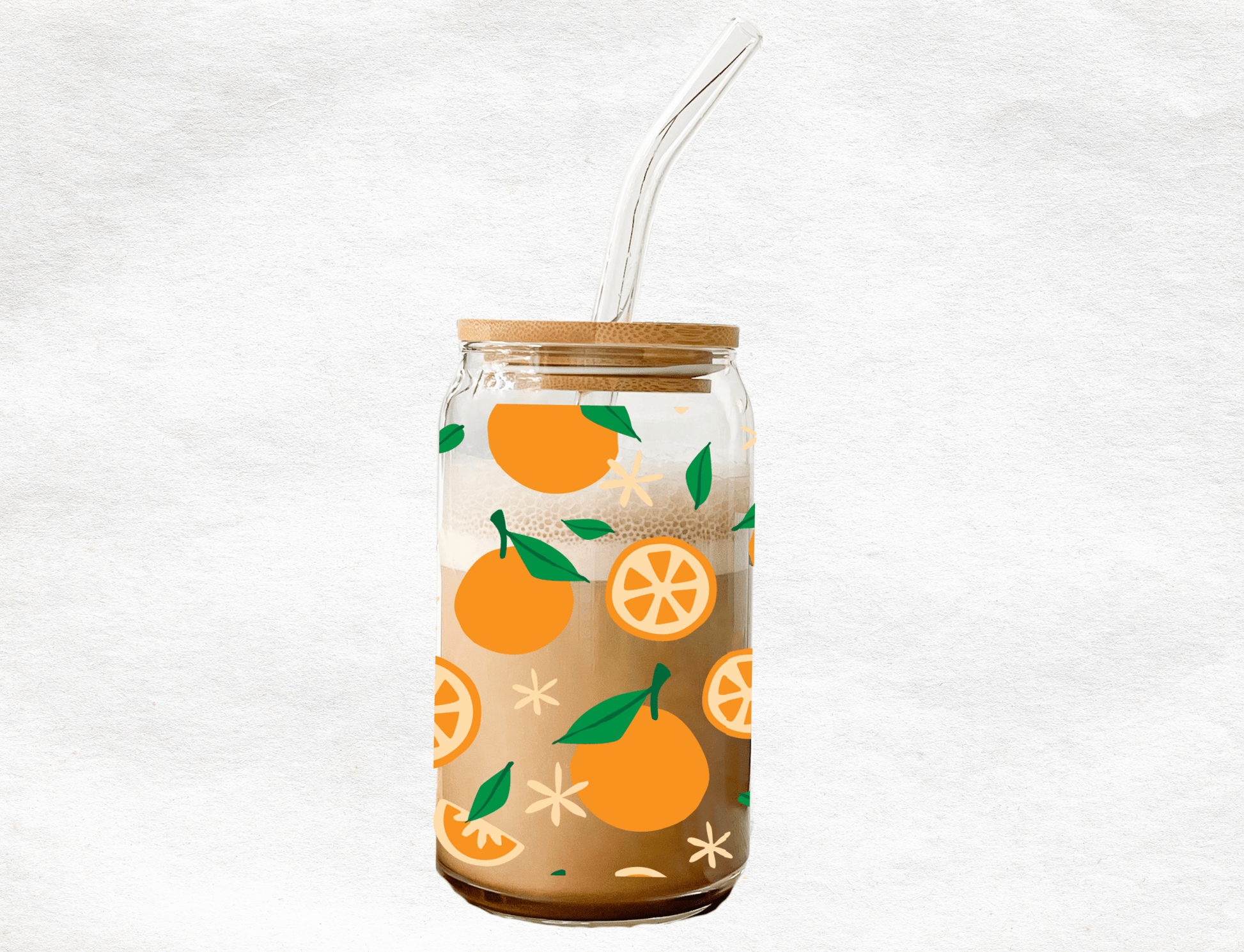 Orange - Glass Cup - MK CREATIONS