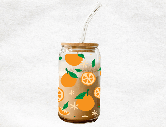 Orange - Glass Cup - MK CREATIONS