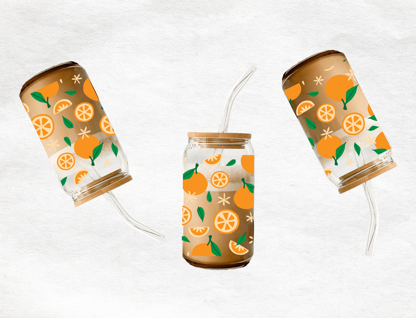 Orange - Glass Cup - MK CREATIONS