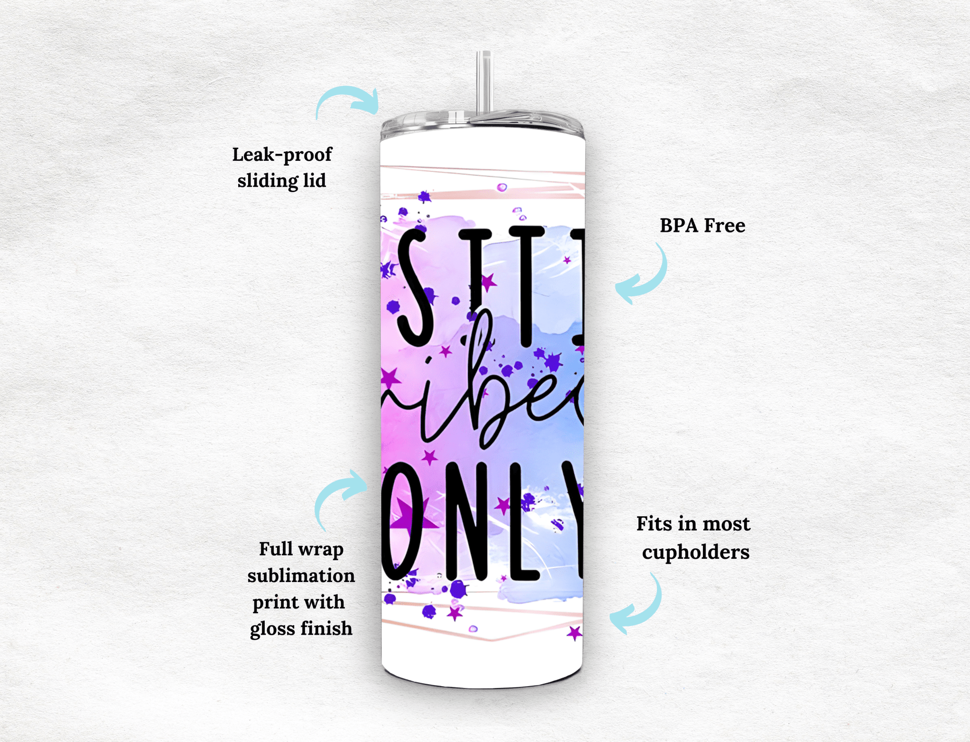 Positive Vibes Only - Tumbler - MK CREATIONS