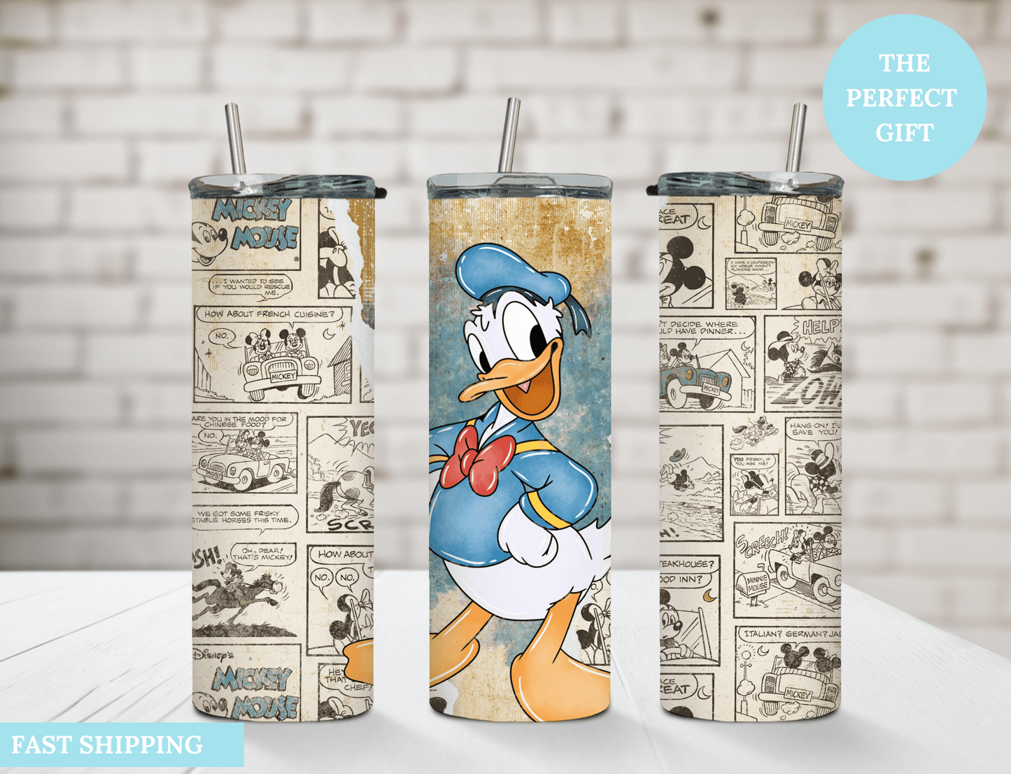 Retro Donald Duck 20 oz Skinny Tumbler. - MK CREATIONS