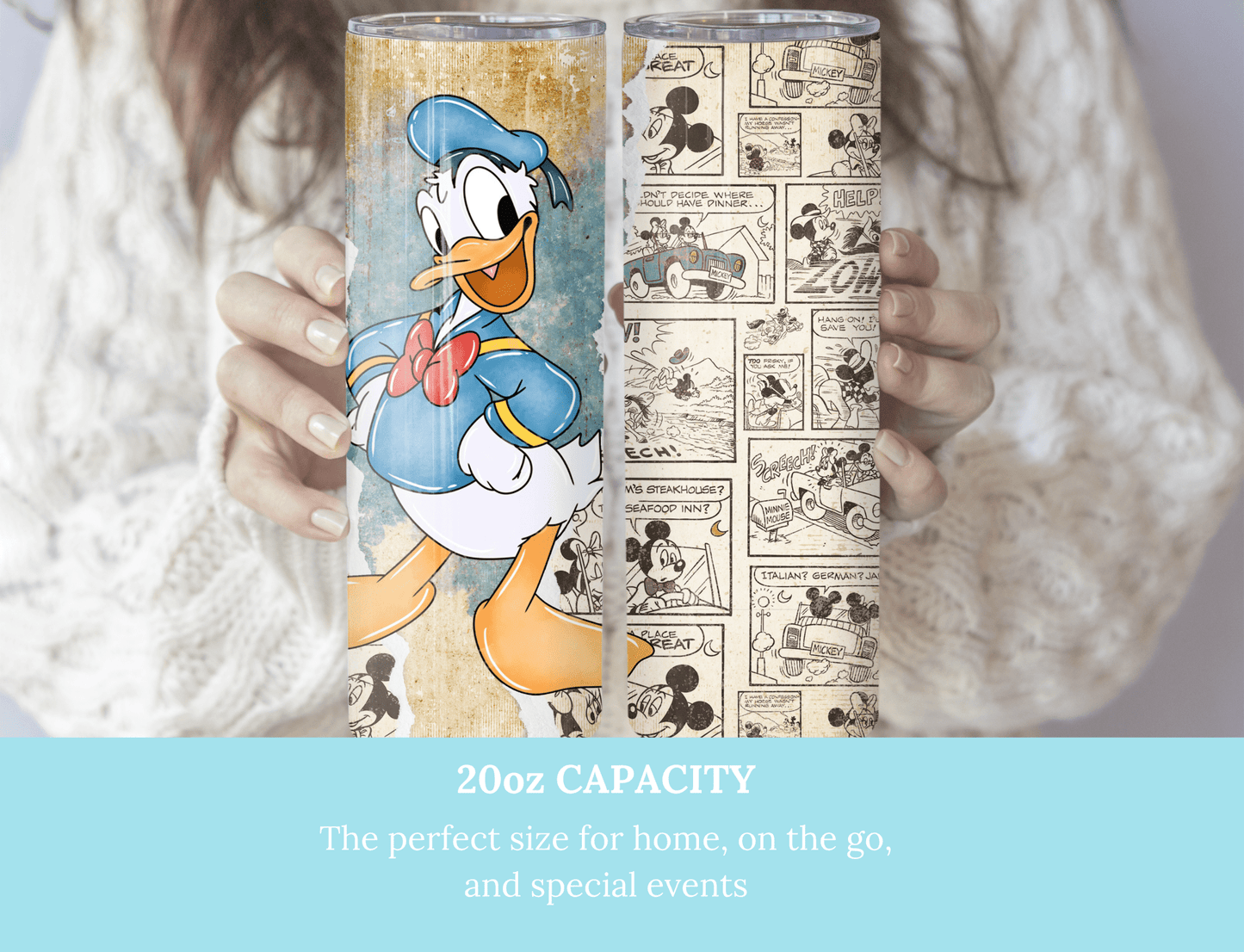 Retro Donald Duck 20 oz Skinny Tumbler. - MK CREATIONS