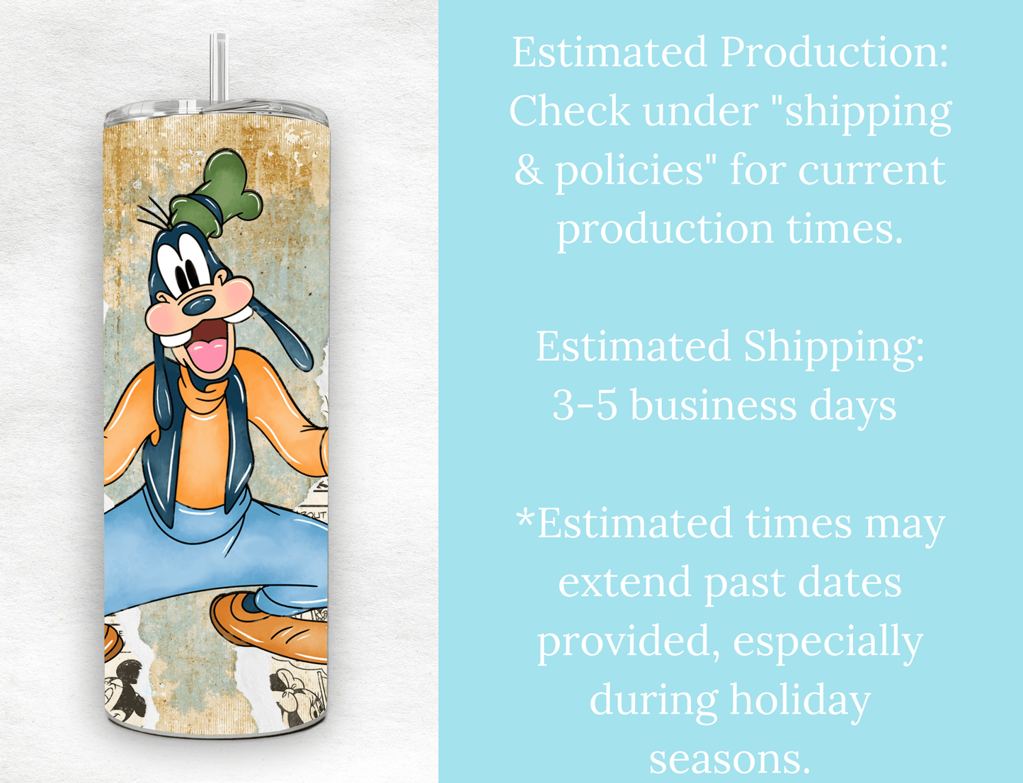 Retro Goofy 20 oz Skinny Tumbler. - MK CREATIONS