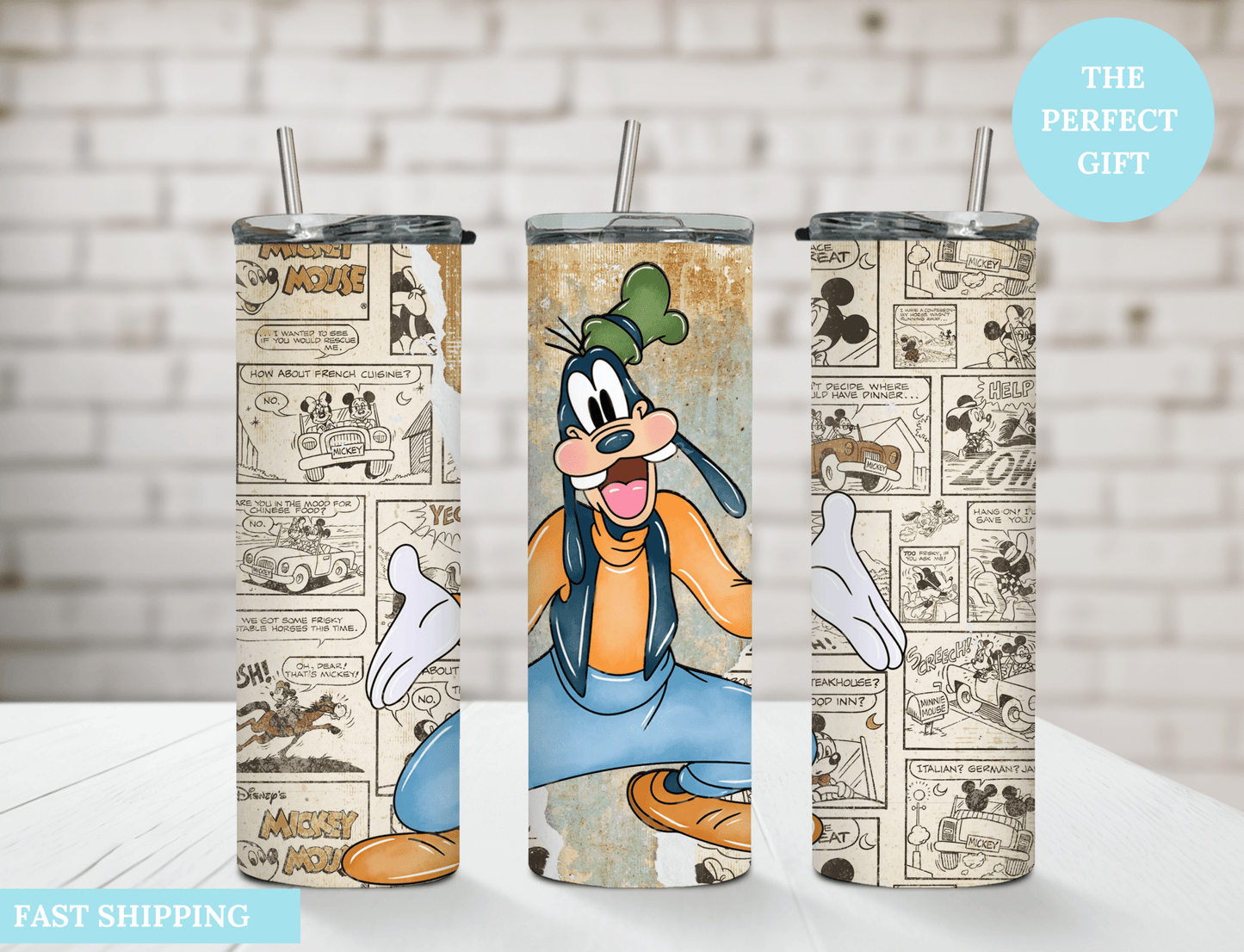 Retro Goofy 20 oz Skinny Tumbler. - MK CREATIONS