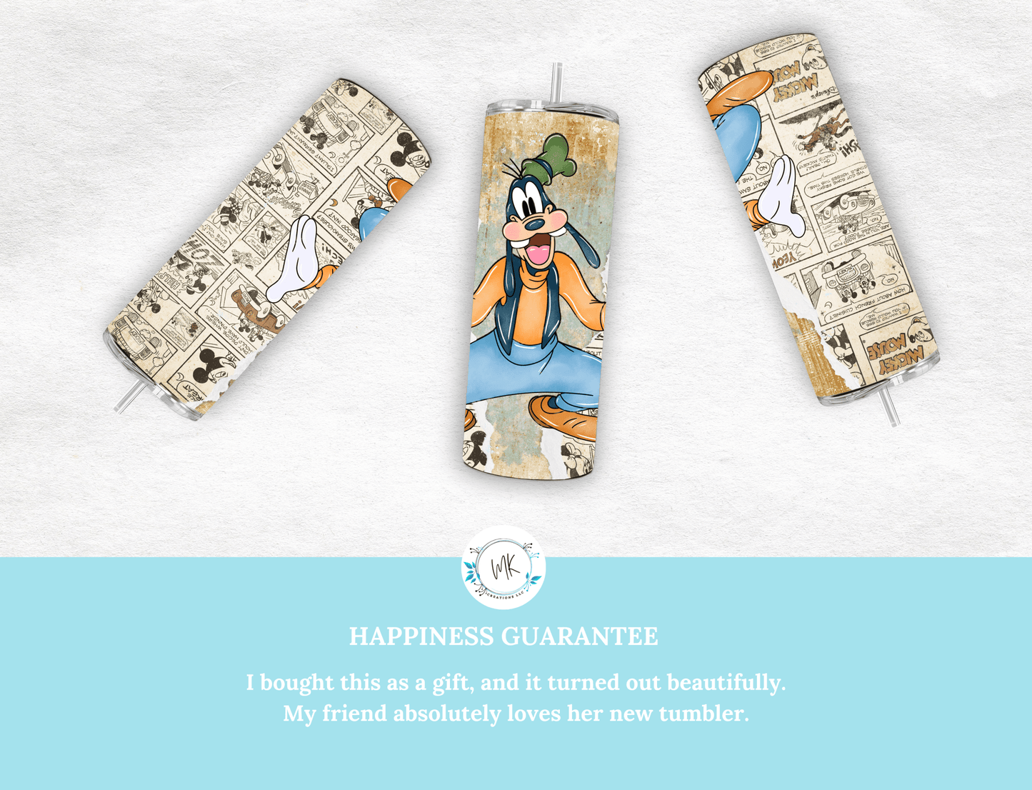 Retro Goofy 20 oz Skinny Tumbler. - MK CREATIONS