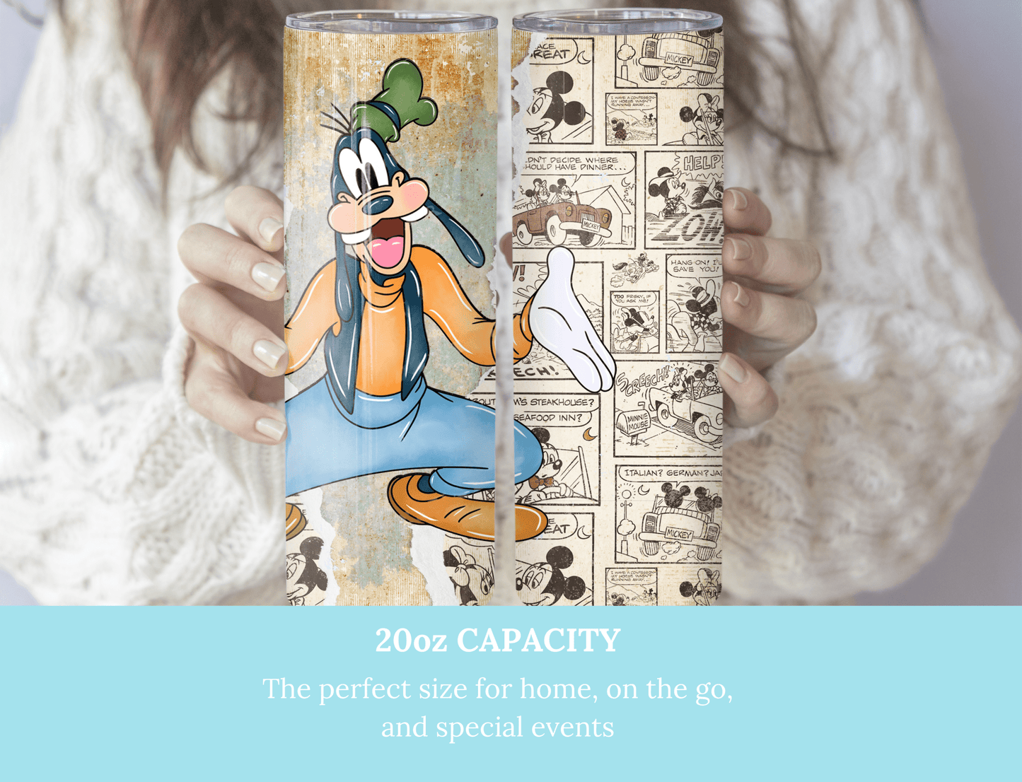 Retro Goofy 20 oz Skinny Tumbler. - MK CREATIONS