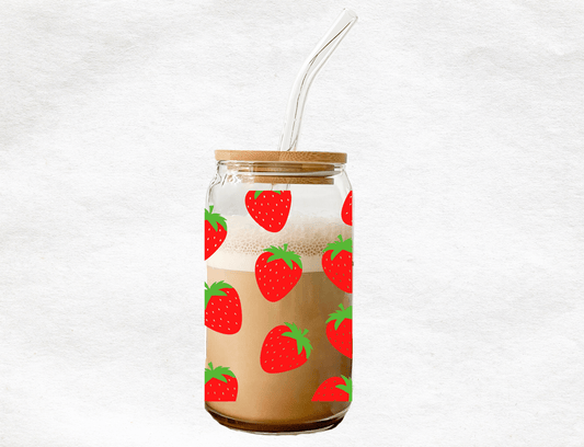 Strawberries - Glass Cup - MK CREATIONS