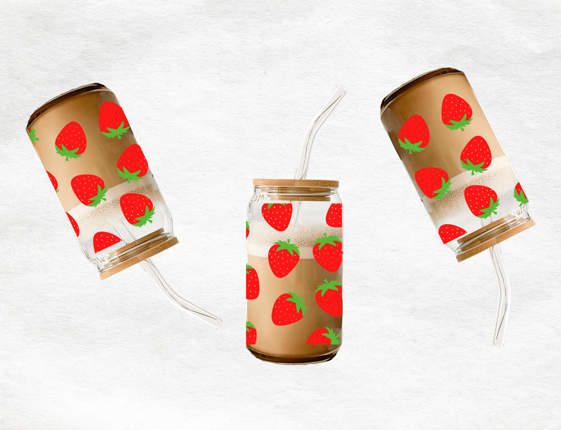 Strawberries - Glass Cup - MK CREATIONS
