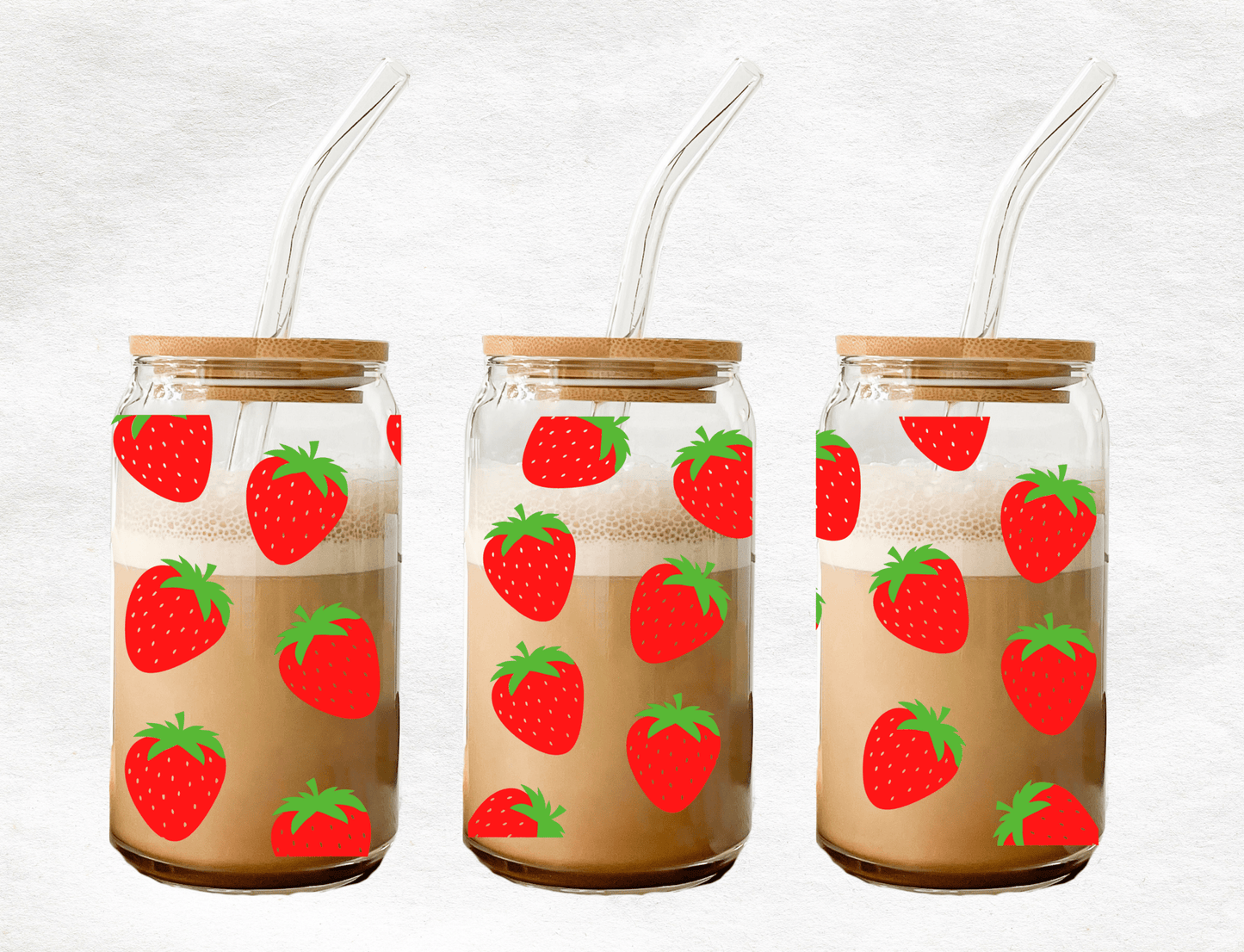 Strawberries - Glass Cup - MK CREATIONS