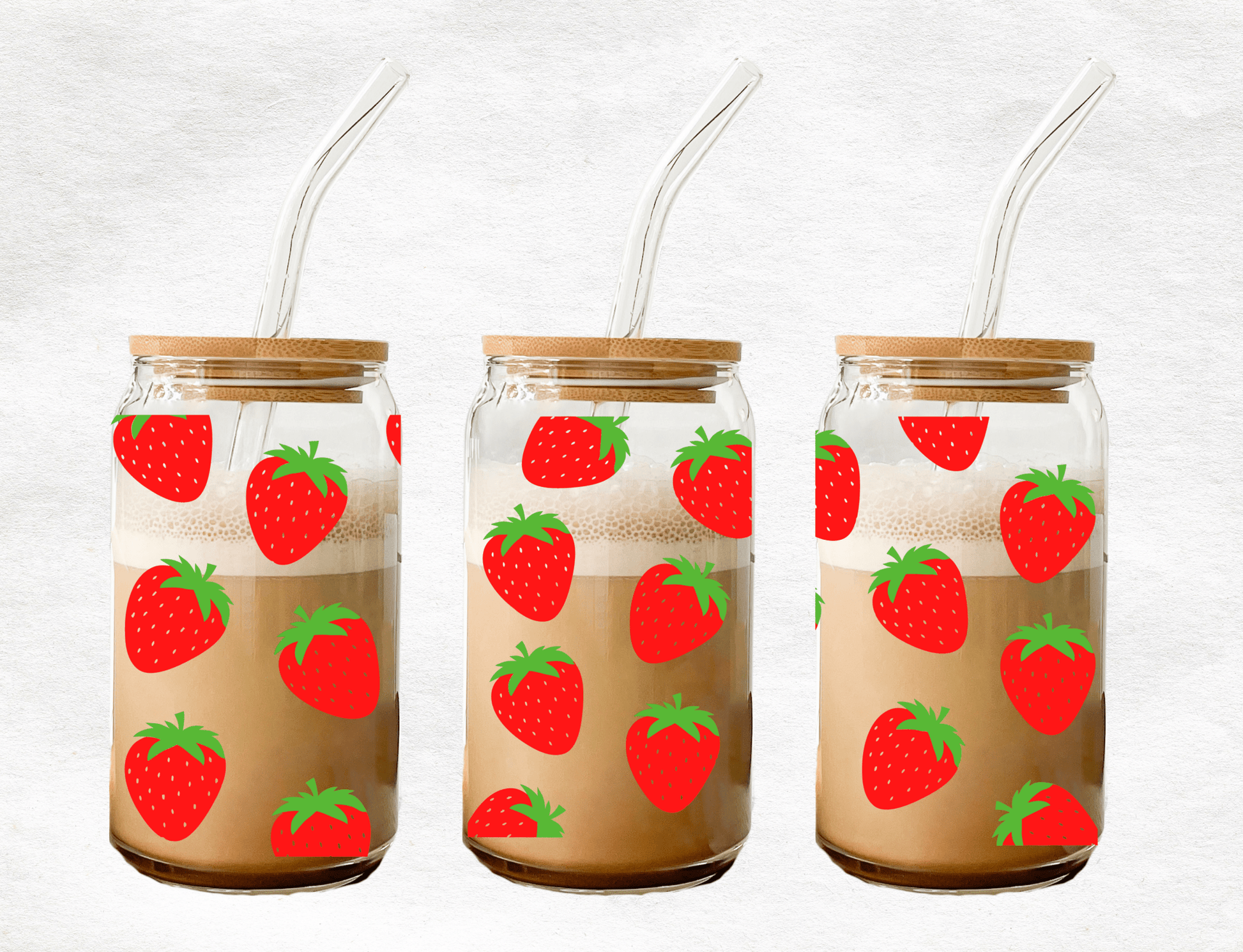 Strawberries - Glass Cup - MK CREATIONS