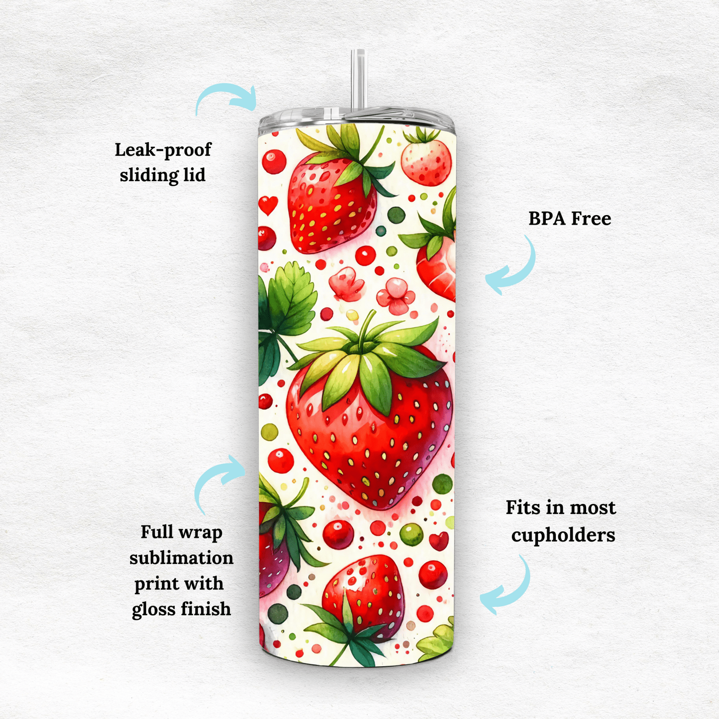 Strawberry - Tumbler - MK CREATIONS