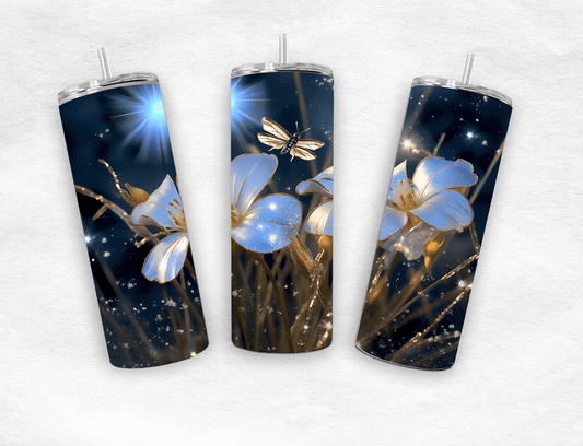 White Flowers - Tumbler - MK CREATIONS
