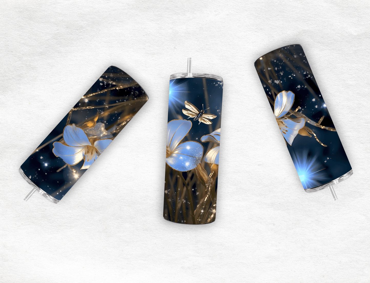 White Flowers - Tumbler - MK CREATIONS