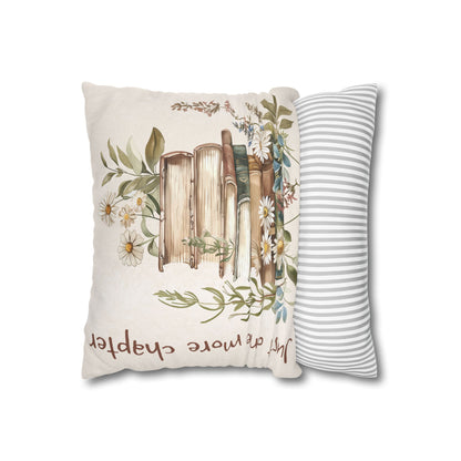 Book Lover Pillowcase — “Just One More Chapter” Floral Stack Decorative Cushion Cover