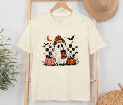 Cute Ghost Halloween Shirt, Spooky Season Shirt, Ghost Coffee Tee, Fall Graphic T-Shirt, Pumpkin Halloween Shirt, Autumn Shirt