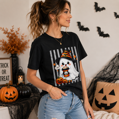 Cute Ghost Halloween Shirt, Halloween Coffee Shirt, Spooky Season Tee, Witch Ghost T-Shirt, Cute Halloween Graphic Tee, Fall Shirt