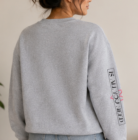 Heart Love Crewneck Sweatshirt — Small Heart Logo & Sleeve Script