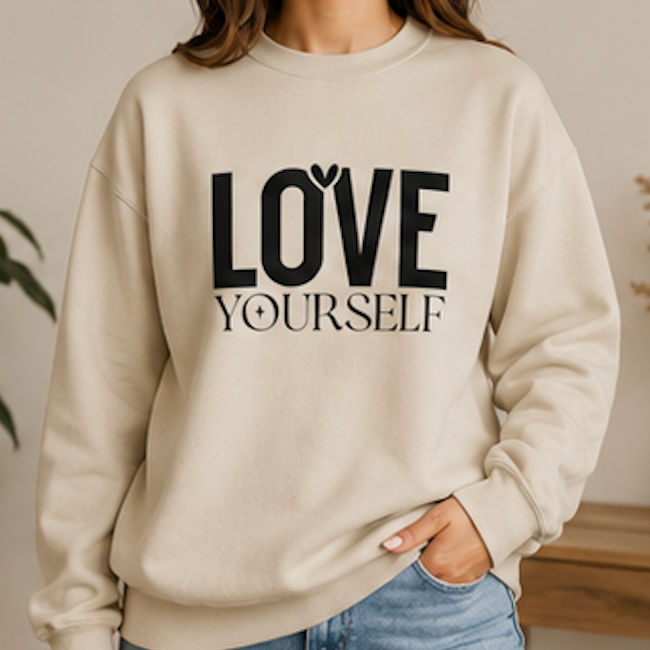 Love Yourself Sweatshirt — Self-Care Inspirational Crewneck