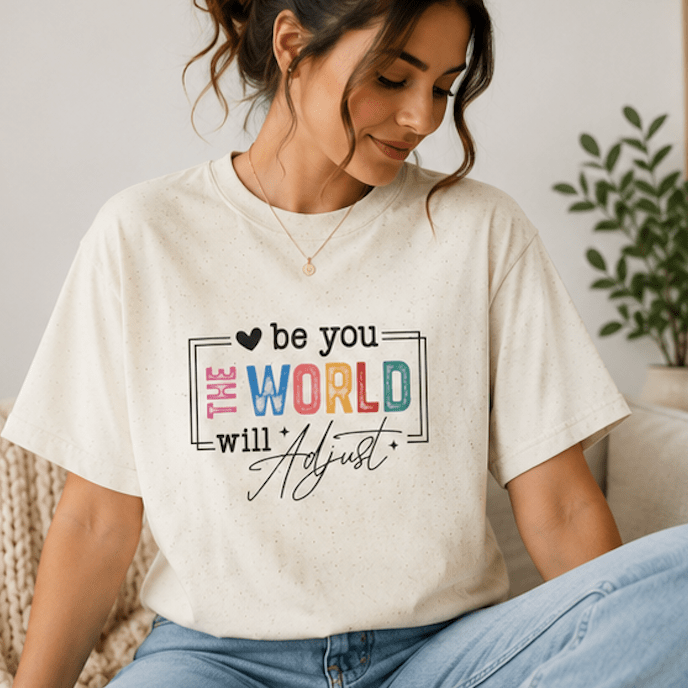 Be You Tee — "Be You, The World Will Adjust" Inspirational Graphic T-Shirt - MK CREATIONS