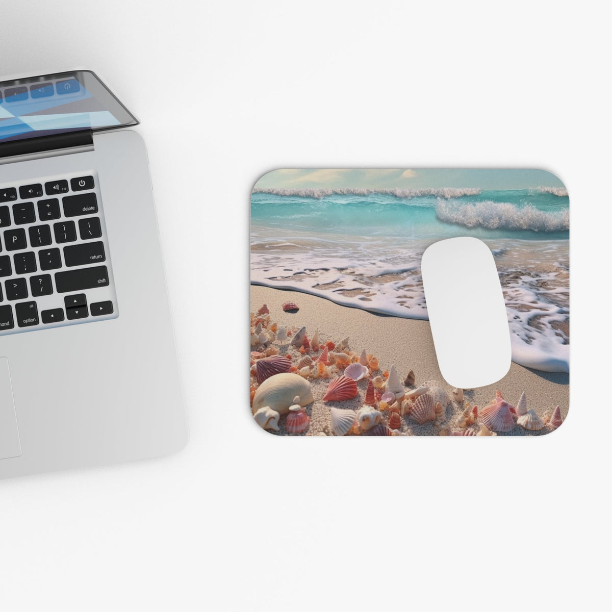 Beach Shells Ocean Waves Rectangle Mouse Pad - MK CREATIONS