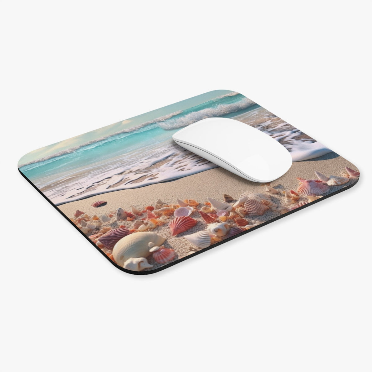Beach Shells Ocean Waves Rectangle Mouse Pad - MK CREATIONS