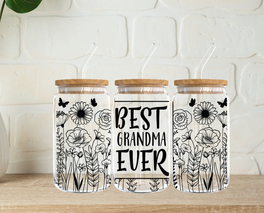 Best Grandma Ever-Glass Cup - MK Creations