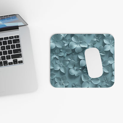 Blue Floral Mouse Pad – Elegant Botanical Desk Mat - MK CREATIONS