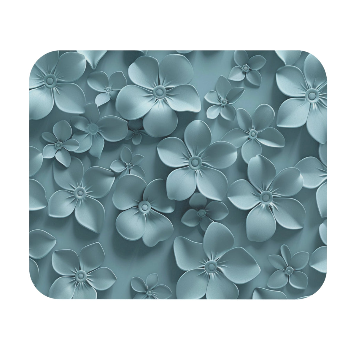 Blue Floral Mouse Pad – Elegant Botanical Desk Mat - MK CREATIONS
