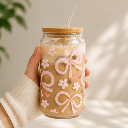 Bows-Glass Cup - MK CREATIONS
