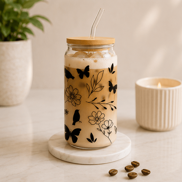 Butterfly-Glass Cup - MK CREATIONS
