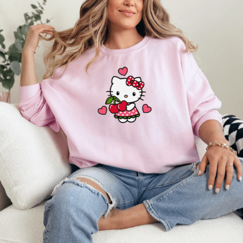 Cherries Kitty - Sweatshirt - MK CREATIONS